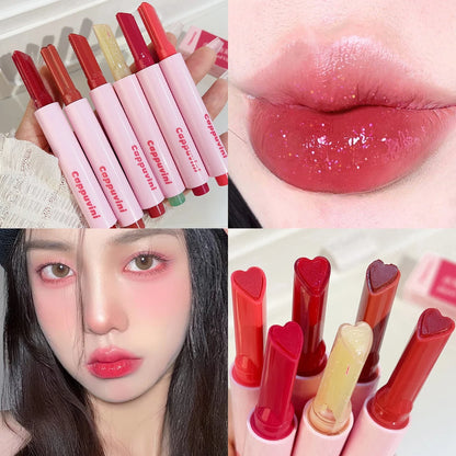 Heart-Shape Jelly Solid Lip Gloss Pen Moisturizing Shiny Lips - LIPOXI