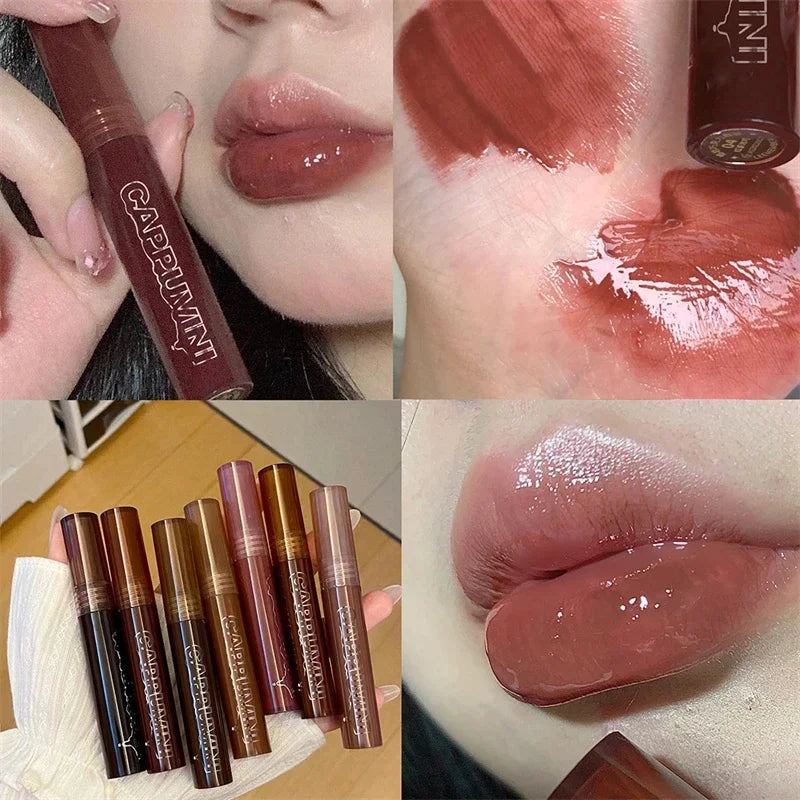 Chocolate Lip Gloss Long Lasting Moisturizes Dark Brown - LIPOXI