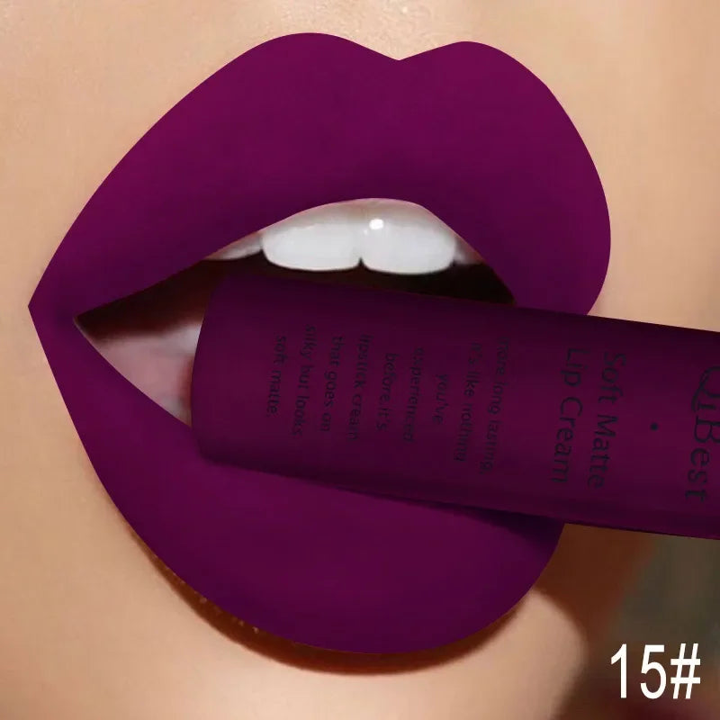 Pink Velvet Matte Lip Gloss Sexy Dark Red Moisturizing Lipstick - LIPOXI