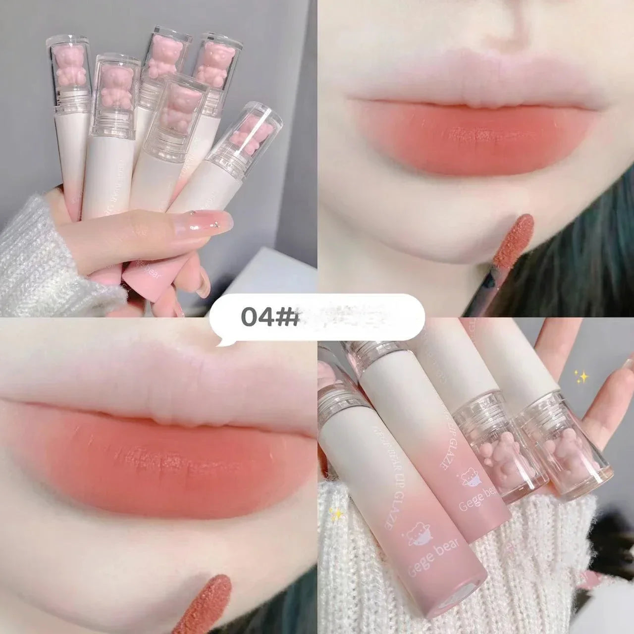 Cute Bear Matte Muse Lip Mud Long Lasting Lipgloss Velvet Mist - LIPOXI