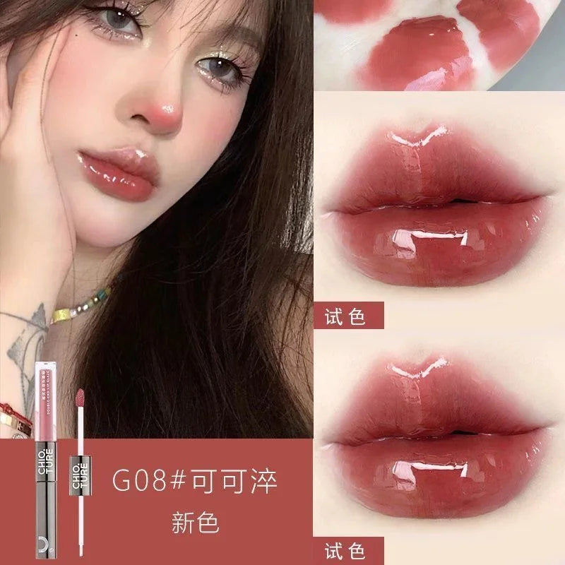 CHIOTURE Double-ended Lip Glaze Non-fading Glossy Lip Oil - LIPOXI