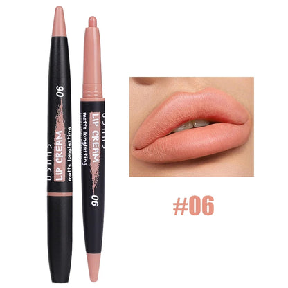 Sexy Nude Lipstick Lipliner Waterproof Matte Crayon Makeup - LIPOXI