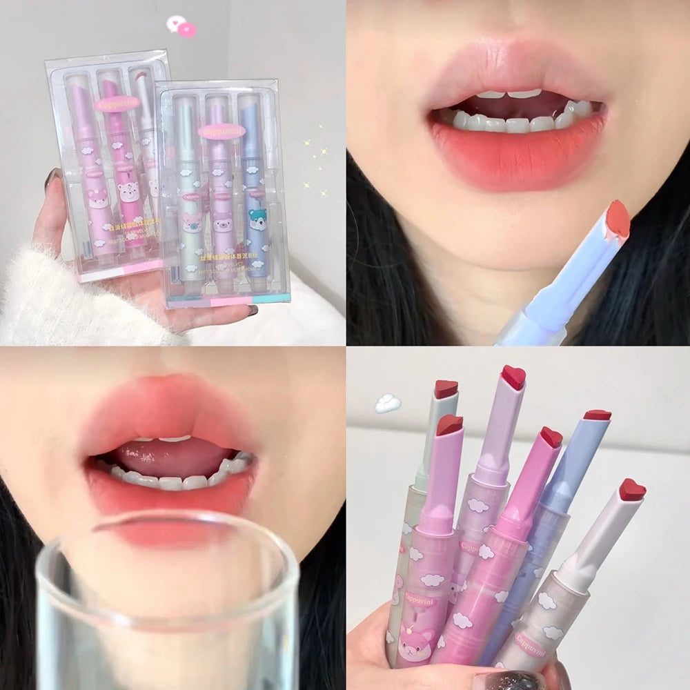 6 Colors Heart-shaped Velvet Lipstick Waterproof Matte Pen - LIPOXI