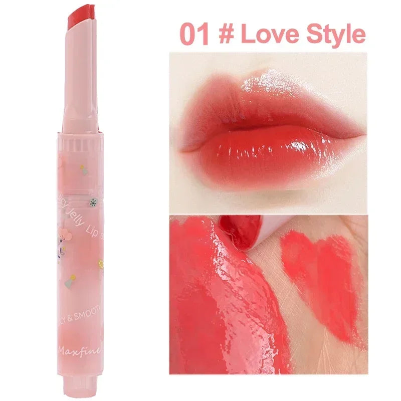 Jelly Mirror Lipstick Makeup Love Shape Long Lasting Gloss - LIPOXI