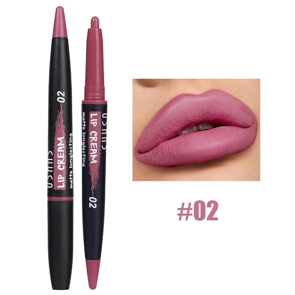 Sexy Nude Lipstick Lipliner Waterproof Matte Crayon Makeup - LIPOXI