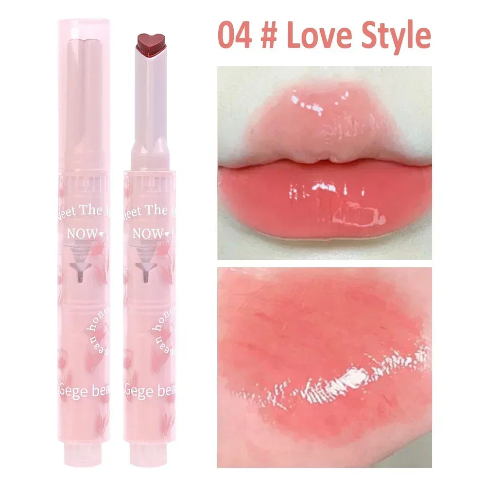 Jelly Mirror Lipstick Makeup Love Shape Long Lasting Gloss - LIPOXI