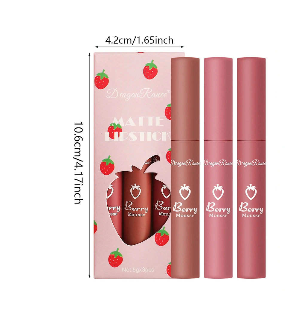 Strawberry Velvet Matte Lip Glaze Trio - LIPOXI