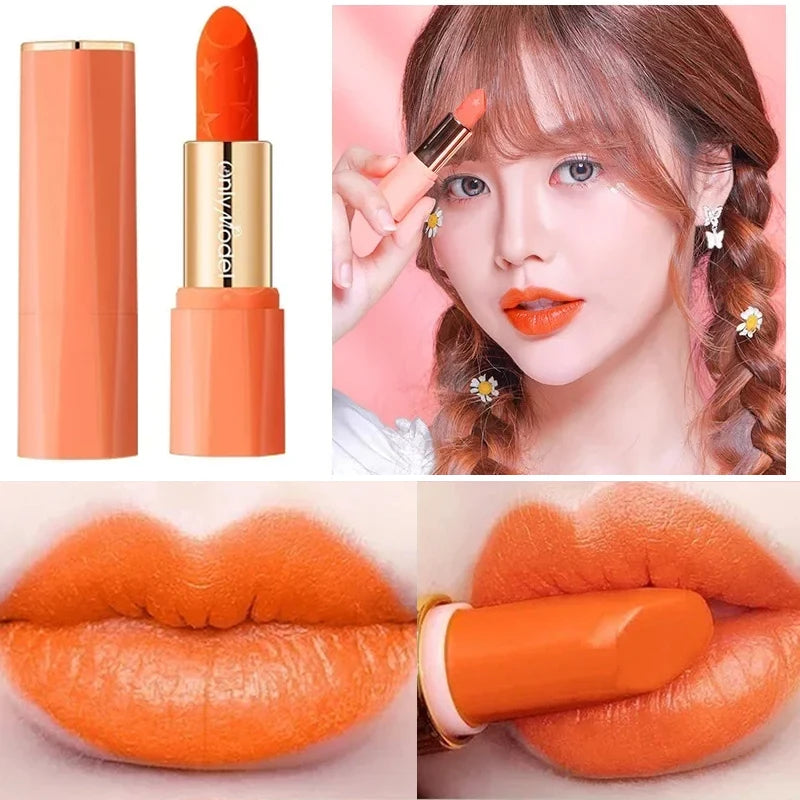 Orange Lipstick Waterproof Long Lasting Matte Makeup Velvet Tint - LIPOXI