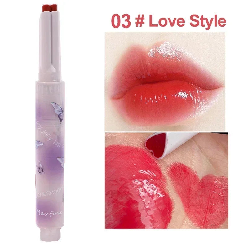 Jelly Mirror Lipstick Makeup Love Shape Long Lasting Gloss - LIPOXI