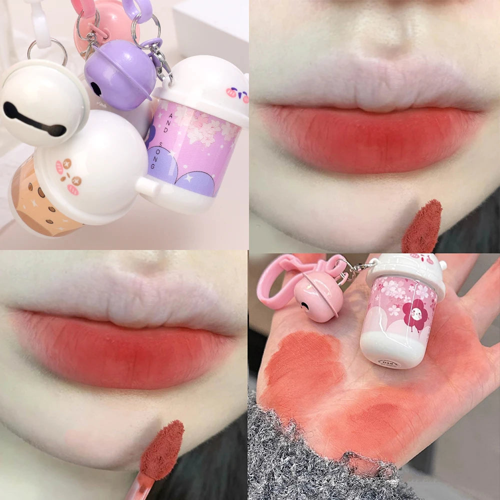 Cute Bear Keychain Lip Gloss Matte Lip Tint Makeup Cosmetics - LIPOXI