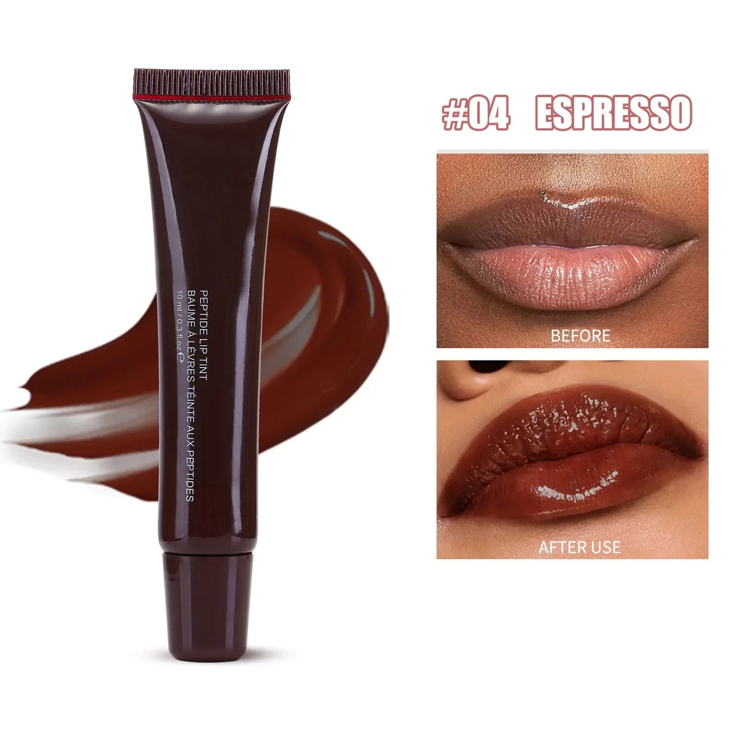 1pcs Soft Tube Mirror Lip Gloss Lip Oil Nude Brown Beauty - LIPOXI