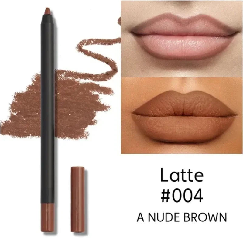 Nude Brown Lip Liner Pencil Lipstick Matte Waterproof Beauty - LIPOXI