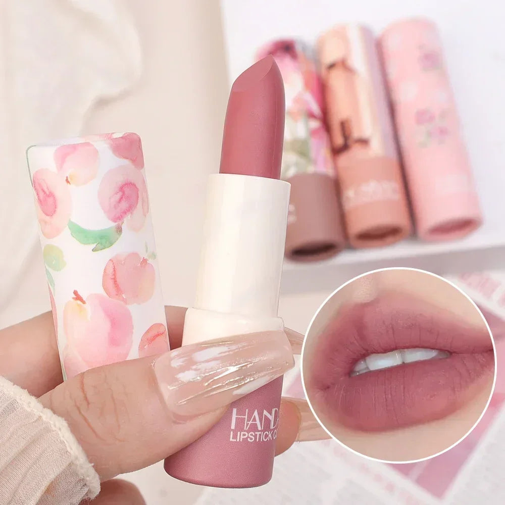 Rose Pink Nude Matte Velvet Lipstick Waterproof Beauty Makeup - LIPOXI