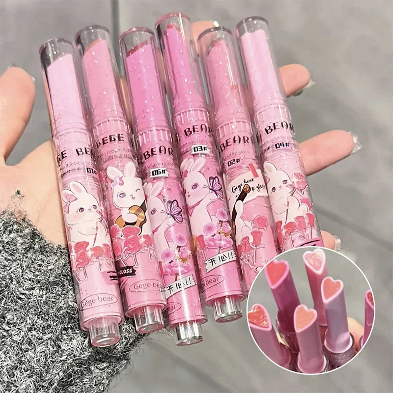 Korean Heart-Shaped Glitter Lip Gloss - LIPOXI