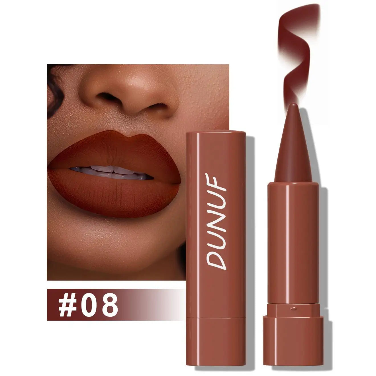 Tapered Gradient Lip Liner Matte Black Brown Velvet Lipstick - LIPOXI