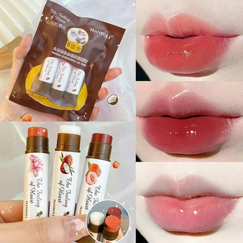 New Moisturizing Colored Lip Balm Cute Fruit Tint Peach Red - LIPOXI