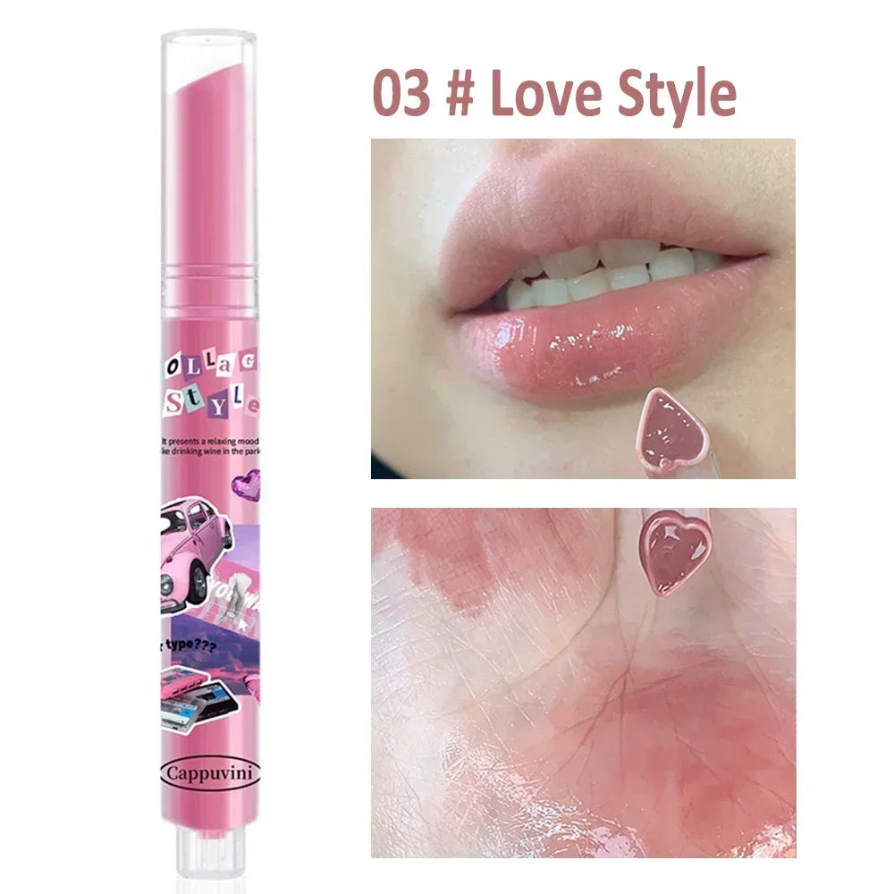 Jelly Mirror Lipstick Makeup Love Shape Long Lasting Gloss - LIPOXI