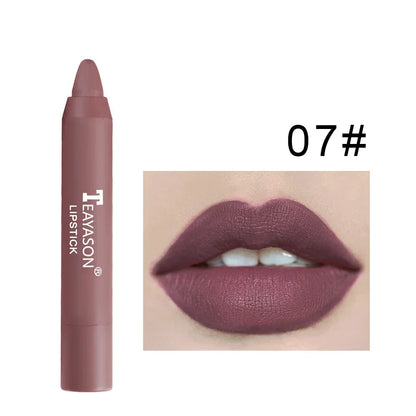 Nude Series Velvet Matte Lipstick Pencil Waterproof Red Tint - LIPOXI