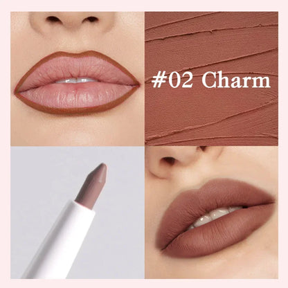 Matte Lipstick Pen Nude Brown Waterproof Lip Liner Pencil - LIPOXI