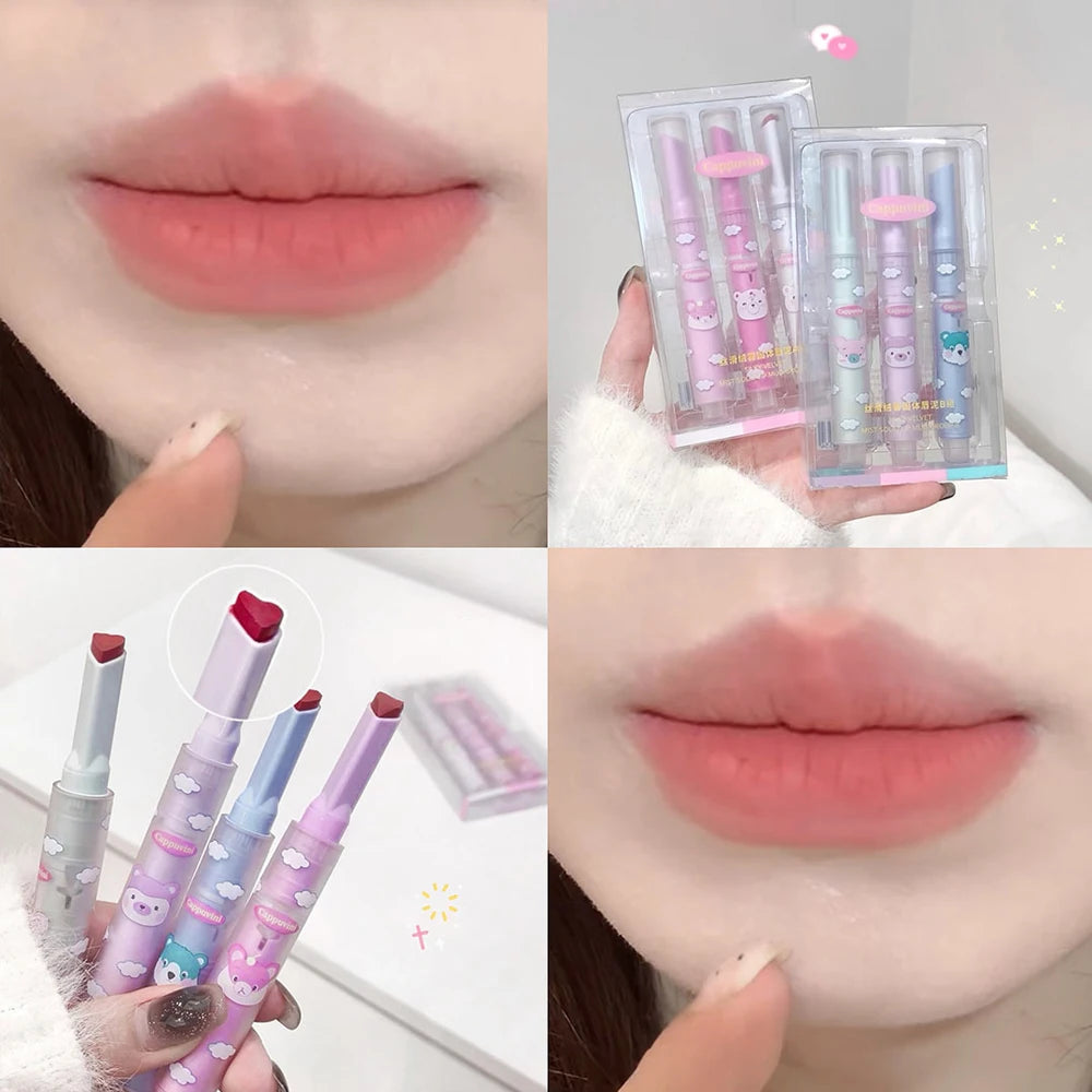 6 Colors Heart-shaped Velvet Lipstick Waterproof Matte Pen - LIPOXI