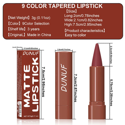 Tapered Gradient Lip Liner Matte Black Brown Velvet Lipstick - LIPOXI