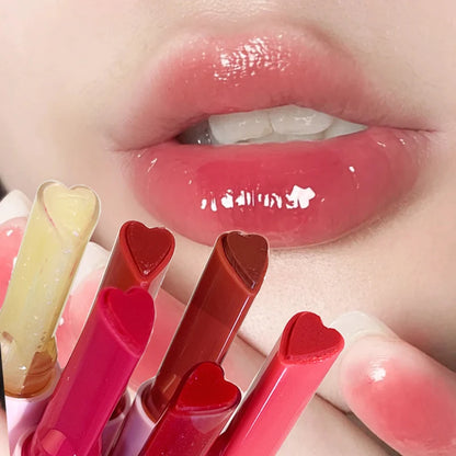 Heart-Shape Jelly Solid Lip Gloss Pen Moisturizing Shiny Lips - LIPOXI