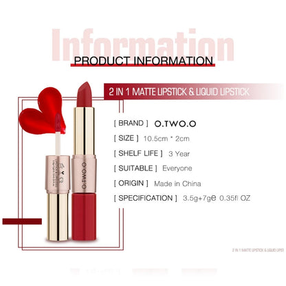 O.TWO.O Dual-Effect Lipstick - LIPOXI