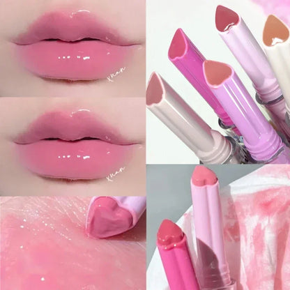 Jelly Mirror Lipstick Makeup Love Shape Long Lasting Gloss - LIPOXI