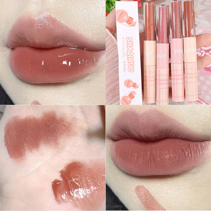 Double Head Lip Gloss Full Gloss Mirror Matte Velvet Lip Mud - LIPOXI