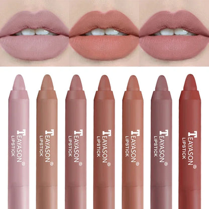 Nude Series Velvet Matte Lipstick Pencil Waterproof Red Tint - LIPOXI