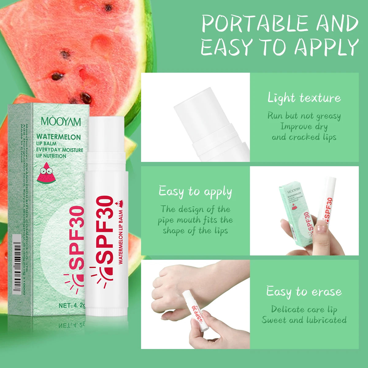 MOOYAM Watermelon Crystal Lip Balm - LIPOXI