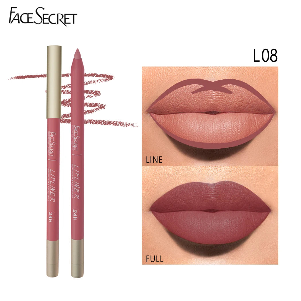 Face Secret 12 Color Lipliner Waterproof LongLasting Velvet Matte - LIPOXI