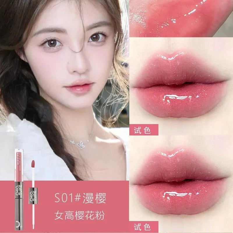 CHIOTURE Double-ended Lip Glaze Non-fading Glossy Lip Oil - LIPOXI