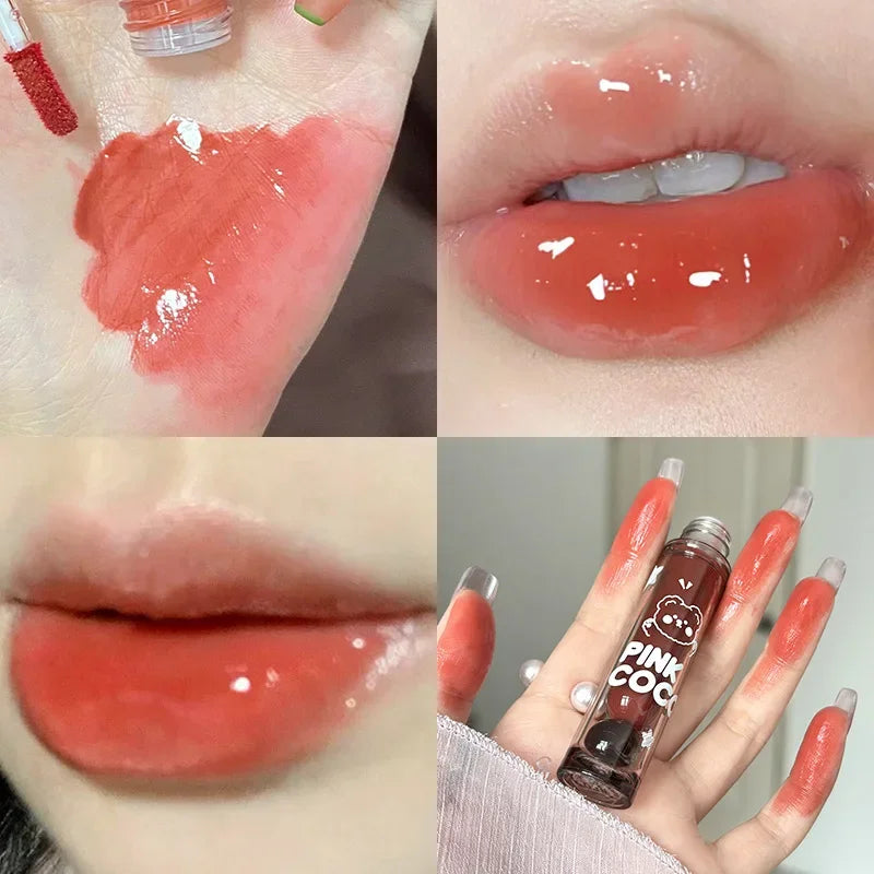 Black Mirror Water Lip Glaze Sexy Red Lip Tint Korean Cosmetic - LIPOXI