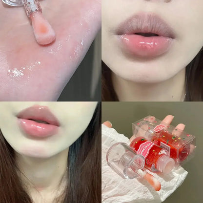 Fruit Lip Oil Lip Plumper Crystal Jelly Transparent Lip Gloss - LIPOXI