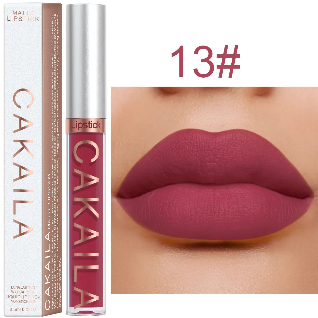 1PC Velvet Matte Lipstick Lip Gloss Light Red Long Lasting - LIPOXI