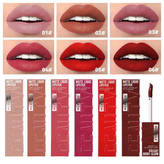 6 Colors Nude Matte Lip Gloss Waterproof Lasting Lipstick - LIPOXI