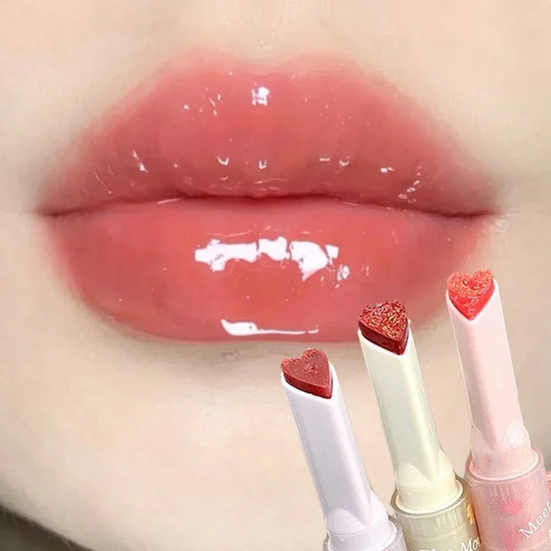 Thin Tube Heart-Shaped Lipstick Jelly Mirror Lip Gloss - LIPOXI