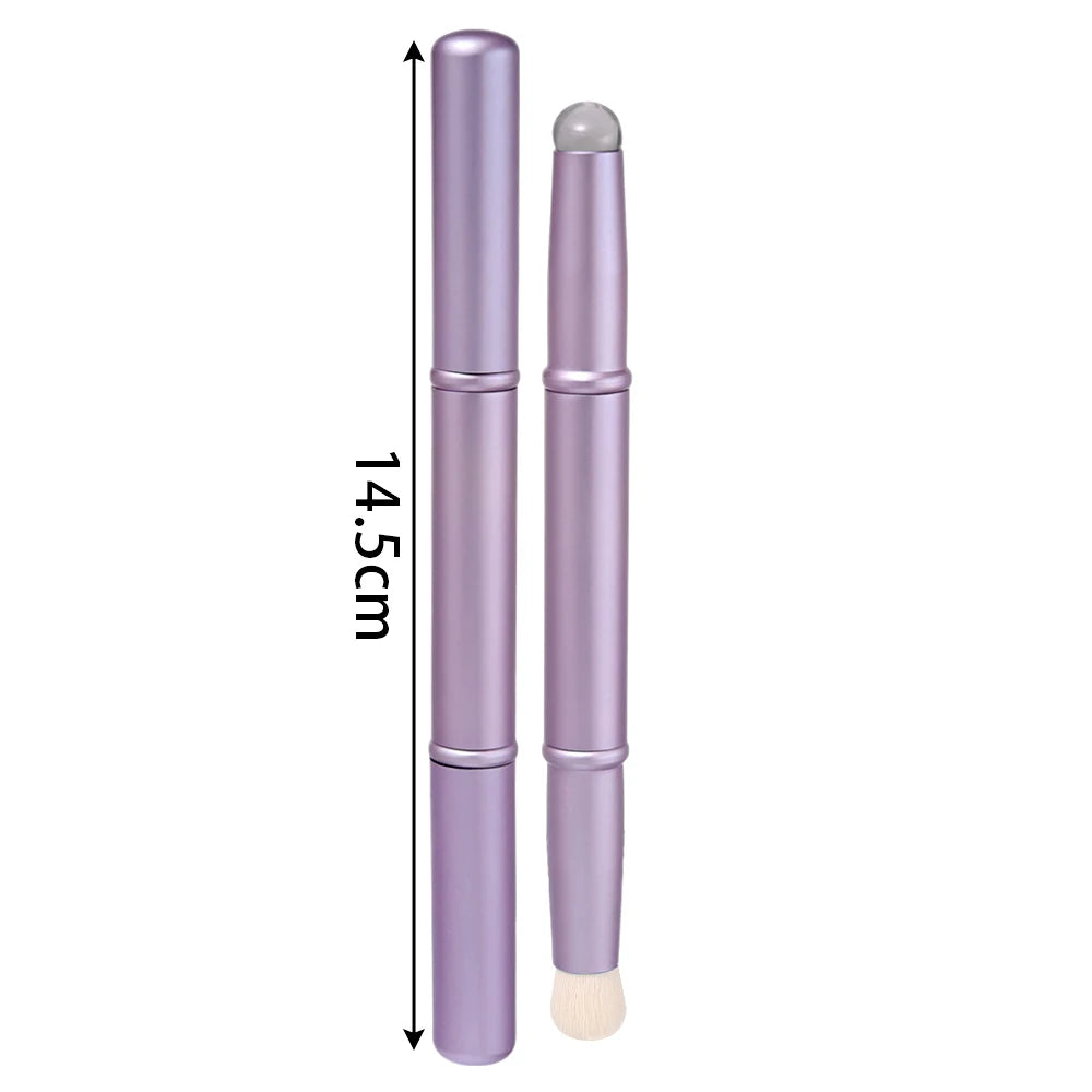 Dual-Ended Silicone & Fiber Makeup Brush - LIPOXI