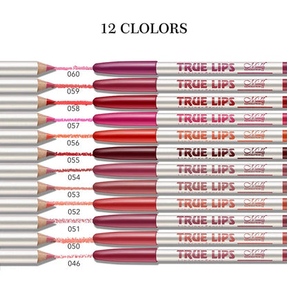 6/12Pcs/set Cosmetic Professional Wood Lipliner Waterproof - LIPOXI