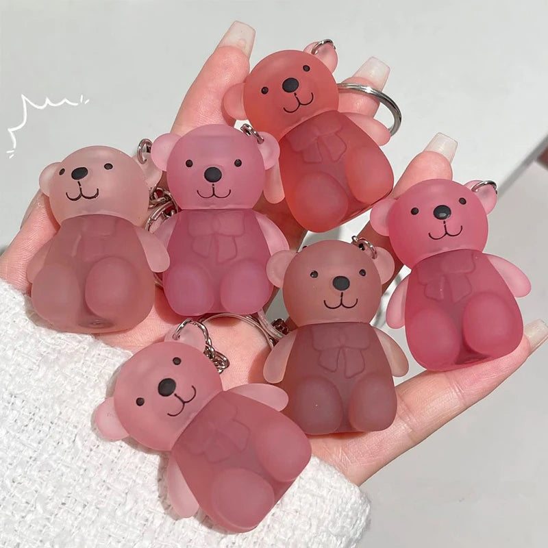 Cute Bear Keychain Lip Gloss Matte Lip Tint Makeup Cosmetics - LIPOXI