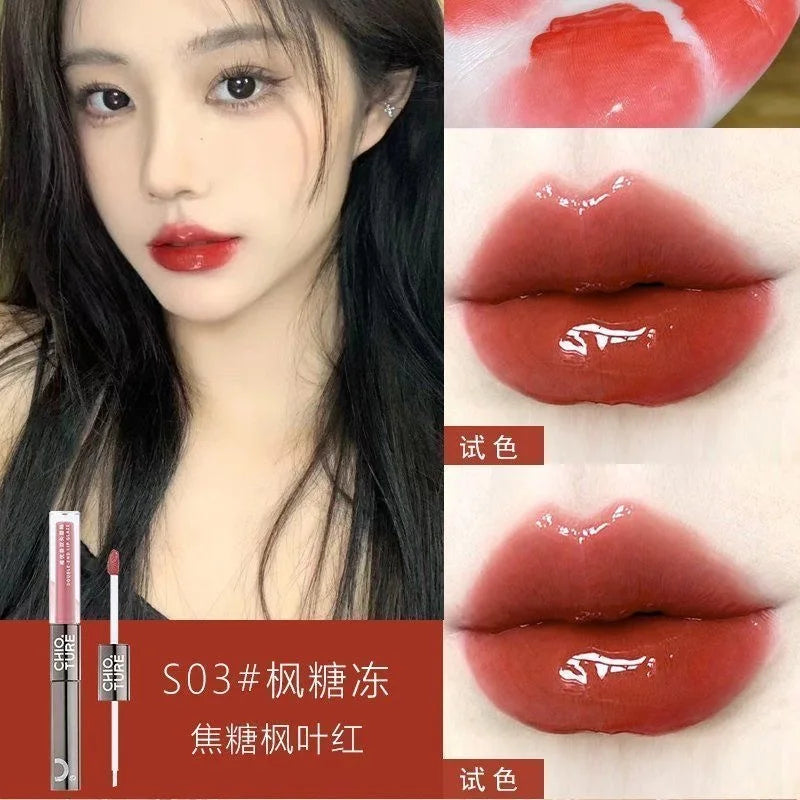 CHIOTURE Double-ended Lip Glaze Non-fading Glossy Lip Oil - LIPOXI