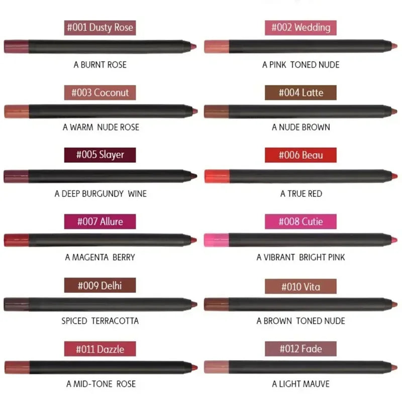 Long Lasting Lipliner Pencil Lipstick 13 Colors Waterproof - LIPOXI