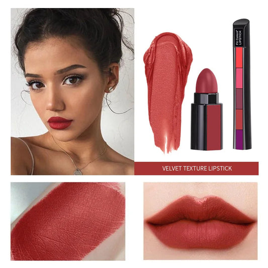 5 In 1 Lipstick Set Lightweight Matte Velvet Long Lasting - LIPOXI