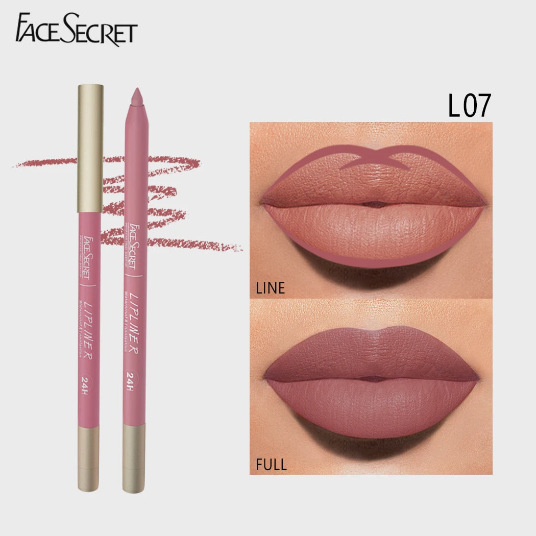 Face Secret 12 Color Lipliner Waterproof LongLasting Velvet Matte - LIPOXI