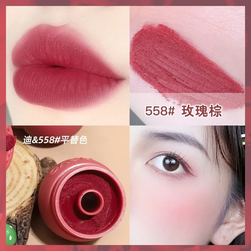 NOVO Small Mushroom Milk Jar Velvet Matte Lipsticks Waterproof - LIPOXI