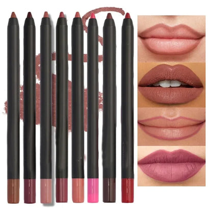 Nude Brown Lip Liner Pencil Lipstick Matte Waterproof Beauty - LIPOXI