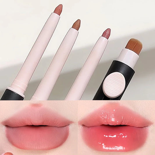 Waterproof Matte Lipliner Pencil with Brush Sexy Nude Brown - LIPOXI