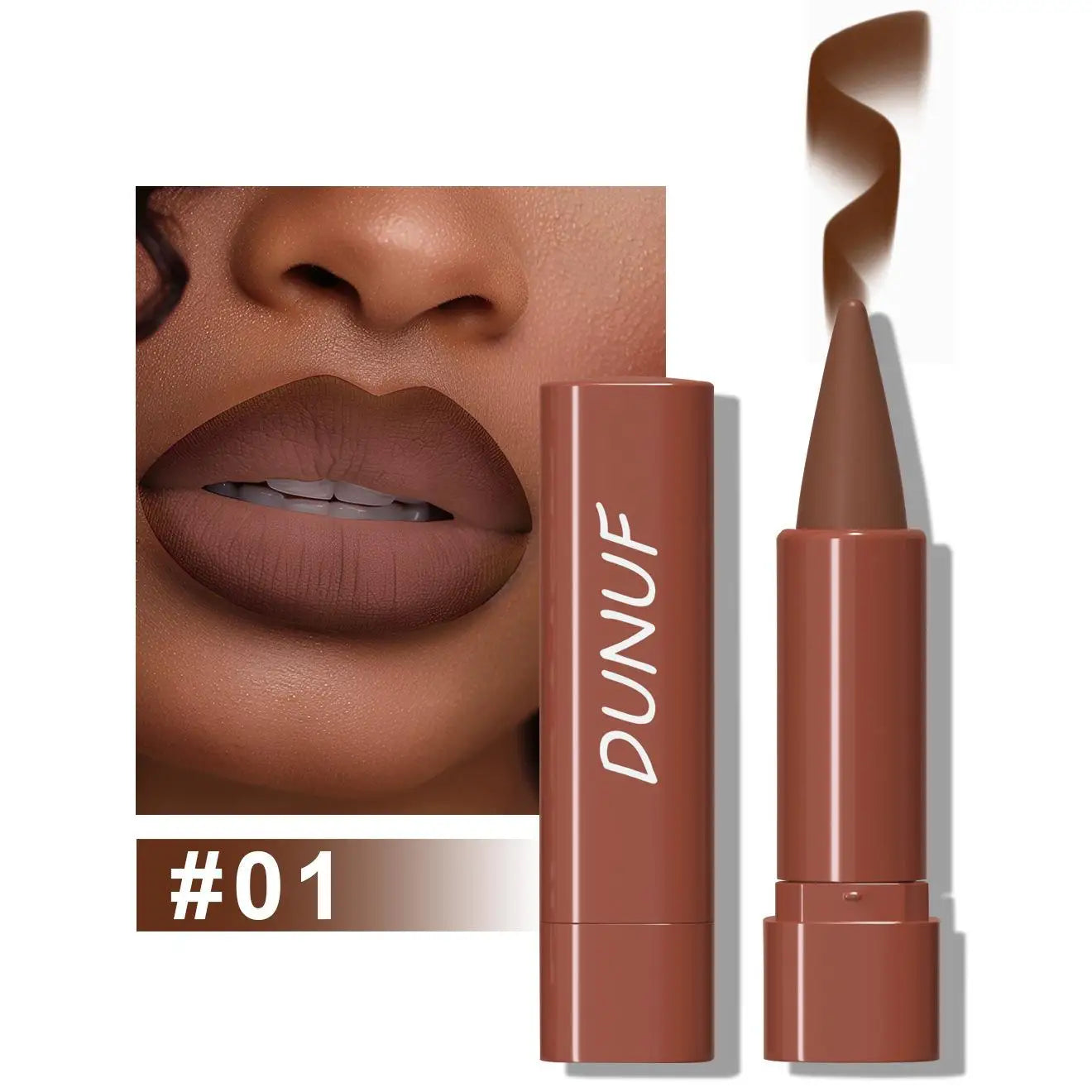 Tapered Gradient Lip Liner Matte Black Brown Velvet Lipstick - LIPOXI