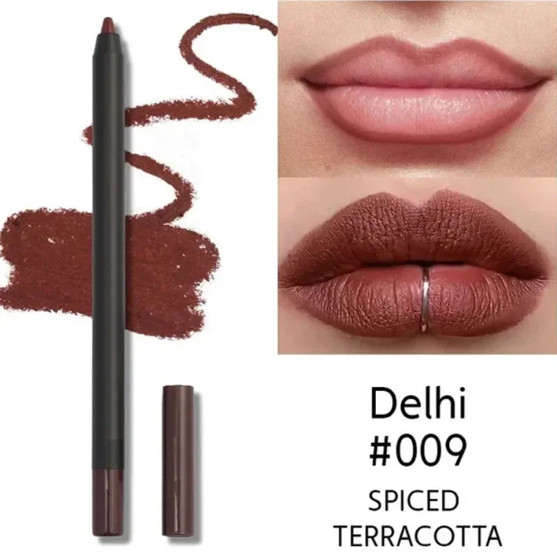 Nude Brown Lip Liner Pencil Lipstick Matte Waterproof Beauty - LIPOXI